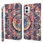 For Motorola Moto G73 3D Painted Leather Phone Case(Colorful Mandala)