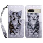 For Google Pixel 7 5G 3D Painted Leather Phone Case(Smile Cat)