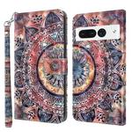 For Google Pixel 7 Pro 5G 3D Painted Leather Phone Case(Colorful Mandala)