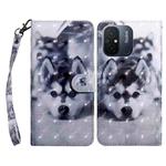 For Xiaomi Redmi 11A 3D Painted Leather Phone Case(Husky)