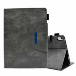 For iPad mini 6 Suede Cross Texture Magnetic Clasp Leather Tablet Case(Grey)