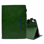 For iPad mini 6 Suede Cross Texture Magnetic Clasp Leather Tablet Case(Green)