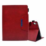 For iPad mini 6 Suede Cross Texture Magnetic Clasp Leather Tablet Case(Red)