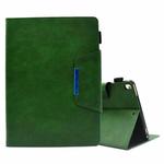 For iPad 9.7 2018&2017/Air 2/Air Suede Cross Texture Magnetic Clasp Leather Tablet Case(Green)