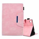For Samsung Galaxy Tab A8 10.5 2021 Suede Cross Texture Magnetic Clasp Leather Tablet Case(Pink)