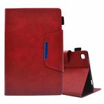 For Samsung Galaxy Tab A8 10.5 2021 Suede Cross Texture Magnetic Clasp Leather Tablet Case(Red)
