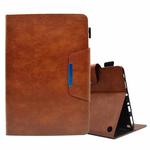 For Amazon Fire HD 8 2021 / 2022 Suede Cross Texture Magnetic Clasp Leather Tablet Case(Brown)