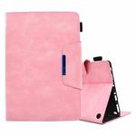 For Amazon Fire HD 10 / HD 10 Plus 2021 Suede Cross Texture Magnetic Clasp Leather Tablet Case(Pink)