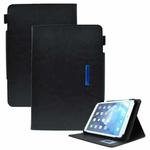For 7 inch Suede Cross Texture Magnetic Clasp Leather Tablet Case(Black)