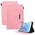 For 7 inch Suede Cross Texture Magnetic Clasp Leather Tablet Case(Pink)