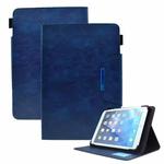 For 7 inch Suede Cross Texture Magnetic Clasp Leather Tablet Case(Blue)