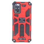 For Galaxy S20 Plus Shockproof TPU + PC Magnetic Protective Case with Holder(Red)