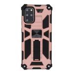 For Galaxy S20 Plus Shockproof TPU + PC Magnetic Protective Case with Holder(Rose Gold)