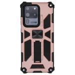 For Galaxy S20 Ultra Shockproof TPU + PC Magnetic Protective Case with Holder(Rose Gold)