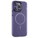 For iPhone 14 Pro Skin Feel Semi-transparent Frosted MagSafe Magnetic Phone Case(Purple)