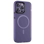 For iPhone 14 Plus Skin Feel Semi-transparent Frosted MagSafe Magnetic Phone Case(Purple)