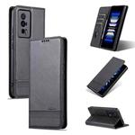 For Xiaomi Redmi K60 / K60 Pro AZNS Magnetic Calf Texture Flip Leather Phone Case(Black)