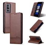 For Xiaomi Redmi K60 / K60 Pro AZNS Magnetic Calf Texture Flip Leather Phone Case(Dark Brown)