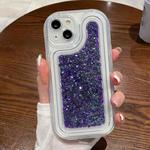 For iPhone 14 Chameleon Sequins Epoxy Phone Case(Purple)
