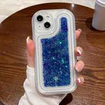 For iPhone 13 Chameleon Sequins Epoxy Phone Case(Blue)
