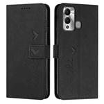 For Infinix Hot 20 Play Skin Feel Heart Embossed Leather Phone Case(Black)