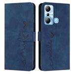 For Infinix Hot 20i Skin Feel Heart Embossed Leather Phone Case(Blue)