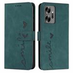 For Infinix Zero 20 Skin Feel Heart Embossed Leather Phone Case(Green)