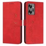 For Infinix Zero 20 Skin Feel Heart Embossed Leather Phone Case(Red)