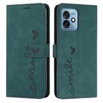 For Motorola Moto G 5G 2023 Skin Feel Heart Embossed Leather Phone Case(Green)