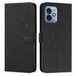 For Motorola Moto G 5G 2023 Skin Feel Heart Embossed Leather Phone Case(Black)