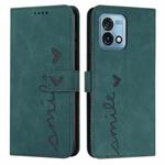 For Motorola Moto G Stylus 5G 2023 Skin Feel Heart Embossed Leather Phone Case(Green)