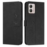 For Motorola Moto G53 5G/G13 4G/G23 4G Skin Feel Heart Embossed Leather Phone Case(Black)