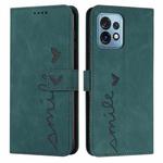 For Motorola Moto X40/X40 Pro/Edge+ 2023 Skin Feel Heart Embossed Leather Phone Case(Green)