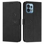 For Motorola Moto X40/X40 Pro/Edge+ 2023 Skin Feel Heart Embossed Leather Phone Case(Black)