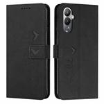 For Tecno Pova 4 Pro Skin Feel Heart Embossed Leather Phone Case(Black)