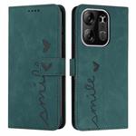 For Tecno Spark Go 2023 Skin Feel Heart Embossed Leather Phone Case(Green)