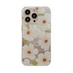 For iPhone 14 Dual-side Silver-pressed Laminating TPU Phone Case(Big Daisy)