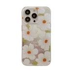 For iPhone 14 Plus Dual-side Silver-pressed Laminating TPU Phone Case(Big Daisy)