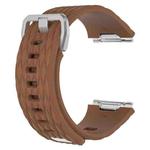 For Fitbit Ionic Dragon Scale Texture Silicone  Watch Band with Buckle, Size:S(Coffee)