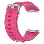 For Fitbit Ionic Dragon Scale Texture Silicone  Watch Band with Buckle, Size:S(Peach Red)