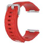 For Fitbit Ionic Dragon Scale Texture Silicone  Watch Band with Buckle, Size:L(Red)