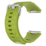 For Fitbit Ionic Dragon Scale Texture Silicone  Watch Band with Buckle, Size:L(Lime Green)