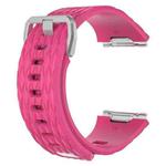 For Fitbit Ionic Dragon Scale Texture Silicone  Watch Band with Buckle, Size:L(Peach Red)