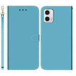 For Motorola Moto G73 Imitated Mirror Surface Horizontal Flip Leather Phone Case(Blue)