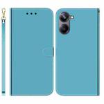 For Realme 10 Pro 5G Imitated Mirror Surface Horizontal Flip Leather Phone Case(Blue)