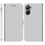 For Realme 10 Pro 5G Imitated Mirror Surface Horizontal Flip Leather Phone Case(Silver)