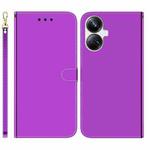 For Realme 10 Pro+ Imitated Mirror Surface Horizontal Flip Leather Phone Case(Purple)