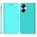For Realme 10 Pro+ Imitated Mirror Surface Horizontal Flip Leather Phone Case(Mint Green)
