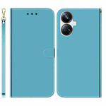 For Realme 10 Pro+ Imitated Mirror Surface Horizontal Flip Leather Phone Case(Blue)