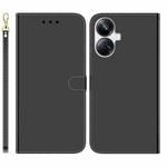 For Realme 10 Pro+ Imitated Mirror Surface Horizontal Flip Leather Phone Case(Black)